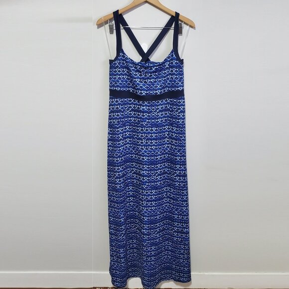 EDDIE BAUER Aster Jersey Maxi Dress UPF50+ Side Split Pullover Womens Large Tall - Picture 2 of 13